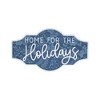 HomeRoots Set of Two Blue And White Christmas Home For The Holidays Wood Wall Decor - 4 of 4