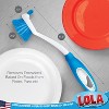 Dish Brush Scrubber for Kitchen, by LOLA, Has Stiff Bristles & Food Scraper, Comfort No-Slip Grip Handle, Safe for Non-Stick & Coated Cookware, 4 Pack - 3 of 4