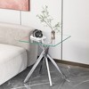 Dolonm 17.72" Square Tempered Glass End Table with Metal Legs, Set of 2, Modern Living Room Side Tables - 3 of 4