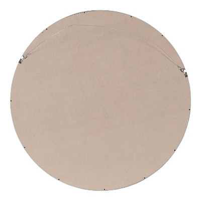 Travis 25.6" Round Natural Wood Accent Wall Mirror