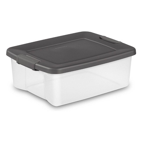 Sterilite 18 Gallon Tote Box Plastic, Gray 