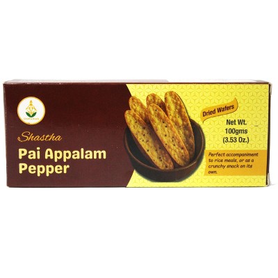 Shastha Handmade Pai Pepper Appalam / Mini Pappad / Appalam - Pack of 5 , 100gm
