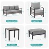 Sonkuki Outdoor Furniture Set Patio Conversation Sofa with Coffee Table Set, All-Weather PE Rattan Couch with Cushion - 3 of 4