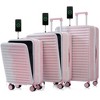 Vynxaria 3-Piece Gradient Pink Luggage Set (20/24/28) 20"/24" with Front Pockets TSA Lock USB Port Spinner Wheels Cup Holder - 4 of 4