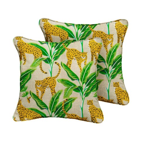 Yellow store green pillows