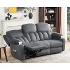 AMERLIFE 3 Seater Recliner Couch with Cup Holders, Comfy Reclining Sofas for Living Room - 2 of 4