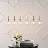 40.5" 6-Light Harlow Modern Contemporary Round Glass/Iron LED Linear Pendant Nickel/Clear - JONATHAN Y - 2 of 4