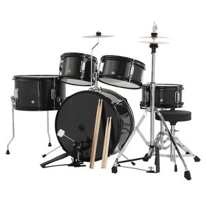 5-Piece Junior Drum Set, A Complete Kit for Kids with Stool, Sticks & Pedal, Beginner Set, Perfect Musical Gift for Boys & Girls - 1 of 4