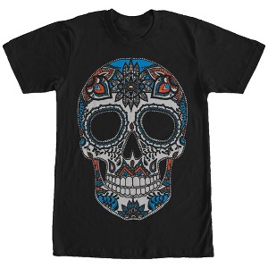 Men's Lost Gods Henna Print Color Skull T-Shirt - 1 of 4