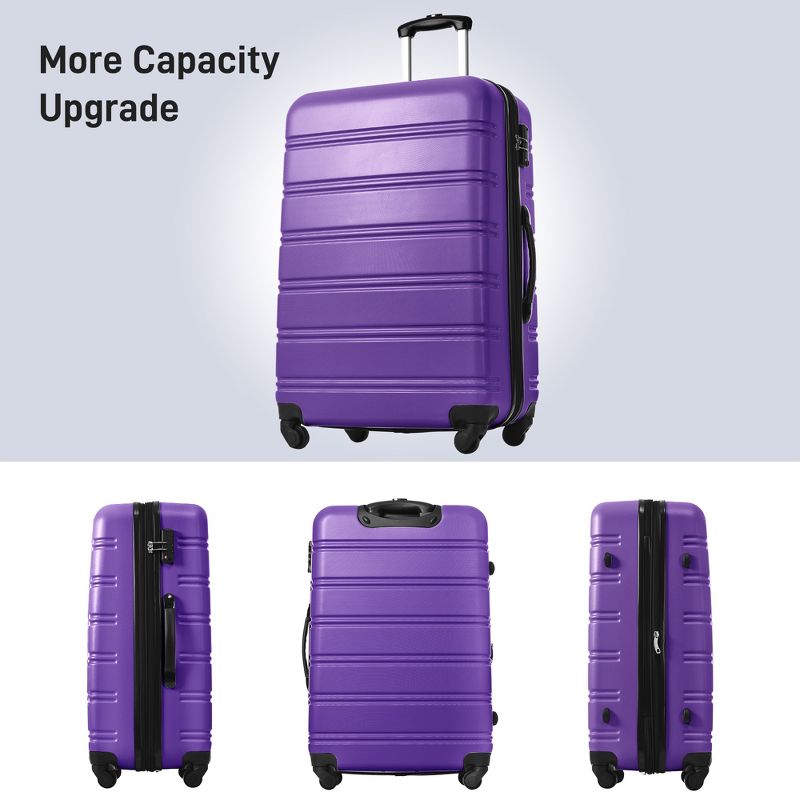 2 PCS Expandable Luggage Set(20"+24"/20"+28"),ABS Hardside Suitcase with Spinner Wheels and TSA Lock-ModernLuxe, 4 of 8