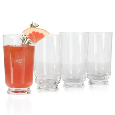 Clear 18 Oz Handmade Glass Tumbler Set of Four