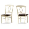 Set of 2 Napoleon French Country Cottage Buttermilk & Cherry Brown Finishing Wood Dining Chairs - Baxton Studio - 4 of 4