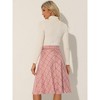 INSPIRE CHIC Women's Tartan Plaid High Waist Belted Vintage A-Line Midi Skirt - 3 of 4