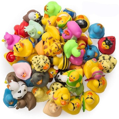 Image of Kicko 2" Assorted Rubber Ducks in Bulk, 50 Pack