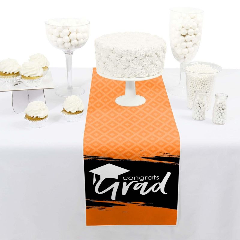 Big Dot of Happiness Orange Grad - Best is Yet to Come - Petite Orange Graduation Party Paper Table Runner - 12 x 60 inches, 2 of 5