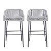 Outdoor Rope Bar Stools Set of 2,UV Resistant Bar Stools with Metal Frame for Patio or Garden,Modern Bar Stools for Alfresco Dining-Koiai - 2 of 4