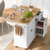 Kitchen Island with Drop Leaf, 53.9" Kitchen Island Cart on Wheels, Rolling Kitchen Cart Table with 2 Drawers for Dining Room Kitchen - 2 of 4