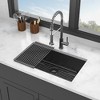 Gunmetal Black Kitchen Sink - 30inx 18inx 9in Undermount Singel Bowl Kitchen basin 16 Gauge Stainless Steel with 9 Inch Deep - 3 of 4