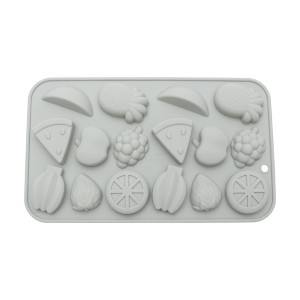 Unique Bargains Chocolate Mould 16-Cavity Fruit Variety Candy Mould Hand Wash Gray 8.27"x4.88"x0.63" 1 Pc - 1 of 4
