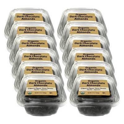 Woodstock Foods Organic Dark Chocolate Almonds - Case of 12/12 oz