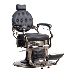 Karl Home Vintage Style Heavy Duty Hydraulic Recline Barber Chair Brushed Bronze Frame - 1 of 4