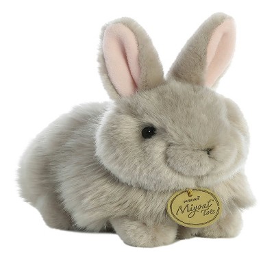 Aurora Small Angora Bunny Miyoni Realistic Stuffed Animal Grey 7.5 ...