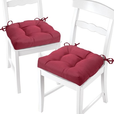 Collections Etc Chase Tufted Design 3-inch Chair Pads - Set Of 2 16 X ...