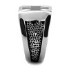 Slickblue Men’s Stainless Steel Cross Ring Silver Band with Black Epoxy Inlay, Textured Sides, Size 8–13 - 4 of 4