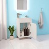 15.5" Bathroom Vanity with Integrated Sink – Compact Freestanding Cabinet with Storage for Small Bathrooms, No Faucet Included - 2 of 4