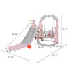 Infurnic Baby Activity Gyms 3-in-1 Kids Fun Play Set, Slide, Swing and Basketball Hoop in One, Multicolored, 25"*31.5"*41.5" - 3 of 4