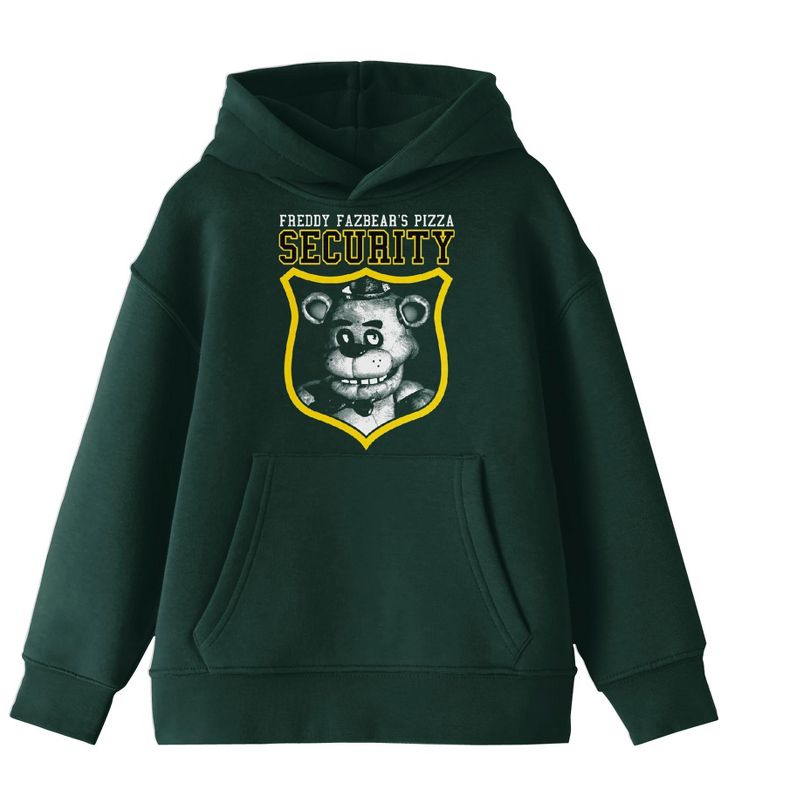 Five Nights at Freddy's Fazbear's Pizza Security Youth Forest Green Hoodie, 1 of 3