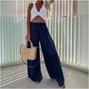Coolmee Women's Wide Leg Palazzo Pants High Waisted Flowy Pockets Casual Lounge Boho Trousers - 2 of 3