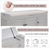 Kumasinova Rustic 3 Shutter-shaped Doors Storage Ottoman, Storage Bench with Adjustable Shelf, Entryway Bench, Shoe Bench with Removable Cushion - 4 of 4