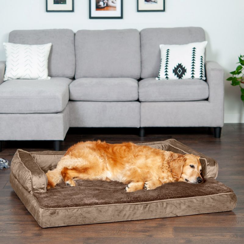 FurHaven Plush & Velvet Comfy Couch Orthopedic Sofa-Style Dog Bed, 3 of 7