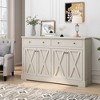 CAVINAS American Vintage Style Sideboard Cabinet with 2 Drawers & 4 Doors,Accent Cabinet with Storage for Kitchen,Dining Room - 2 of 4