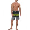 Lars Amadeus Men's Drawstring Waist Contrast Color Stripes Printed Summer Swim Shorts - 2 of 4