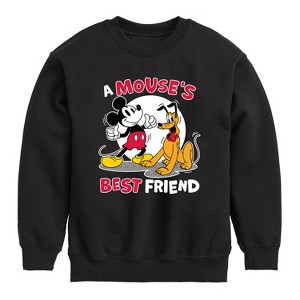 Boys' - Disney - A Mouse's Best Friend Graphic Long Sleeve Fleece Sweatshirt - 1 of 4