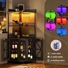 64-Inch Industrial 5-Tier Corner Bar Cabinet with LED Lighting and Power Outlet, Tall Wine and Liquor Storage, Glass Holder, Corner Display Shel - 4 of 4