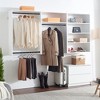Elegant Hollow Pattern 2-Door 3-Drawer Wardrobe in Wood and White - 2 of 4