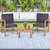 Costway 3 in 1  Patio Table Chairs Set Solid Wood Garden Furniture - image 4 of 4