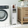 Tangkula Bathroom Storage Cabinet Small Corner Floor Cabinet with Door and Adjustable Shelves Toilet Paper Holder Stand - 4 of 4