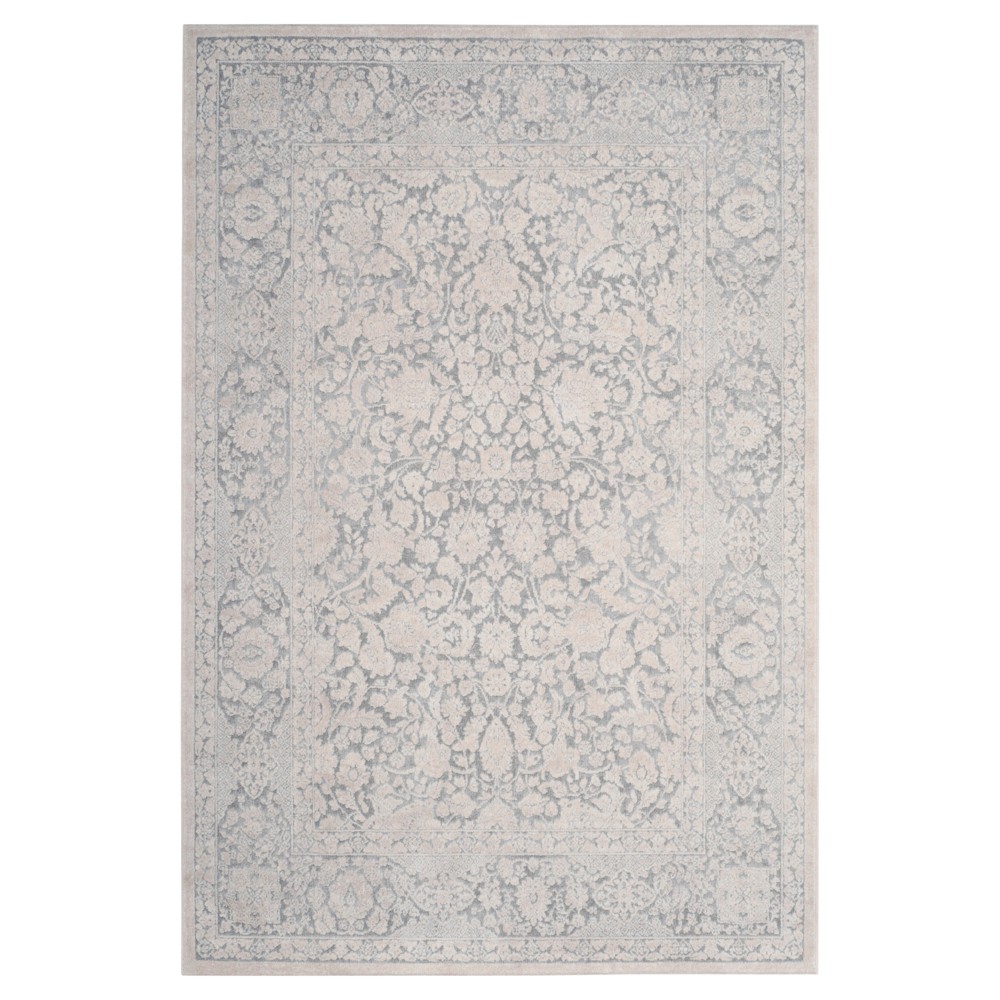 8'x10' Maribel Floral Loomed Area Light Gray/Cream - Safavieh