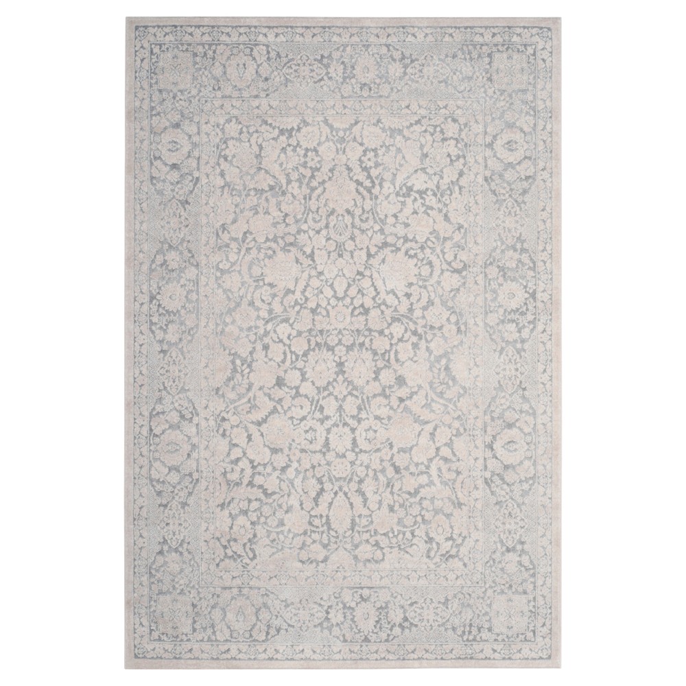 8'x10' Maribel Floral Loomed Area Light Gray/Cream - Safavieh