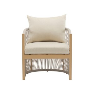 TiramisuBest Modern Gray Curved Aluminum Lounge Chair with Rope-Weave Design,Cushioned Comfort for Outdoor Living - 1 of 4