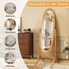 Dolonm Queen Anne Style 16 in. W x 59.25 in. H Floor Mirror Standing Mirror Tilting Oval Wood Full Length Mirror - 2 of 4