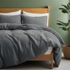 Peace Nest Linen Cotton Blend Duvet Cover Set, Durable, Breathable & Moisture-Wicking, 3 Piece Bedding Set with Pillow Shams - 2 of 4