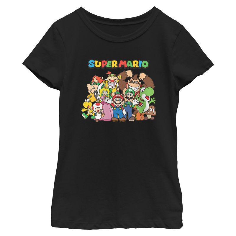 Girl's Nintendo Mario Characters T-Shirt, 1 of 4