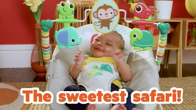 Bright Starts Playful Paradise Vibrating Baby Bouncer with Toys, 2 of 16, play video