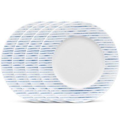 Noritake Hammock Set of 4 Rim Stripe Salad Plates