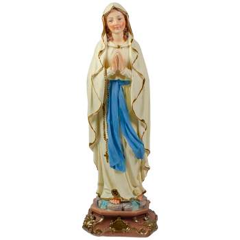 Northlight 12.5" Our Lady of Lourdes White and Blue Polyresin Tabletop Figurine